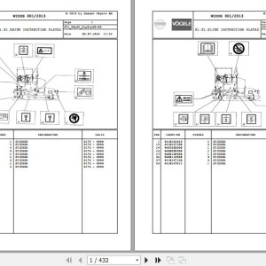 Wirtgen Vogele SUPER 1800 SF 03.SF 2008049 Parts Catalog