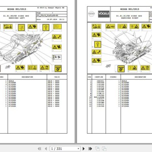 Wirtgen Vogele SUPER 1900-2 SUPER 2100-2 07.19 2043371 Parts Catalog
