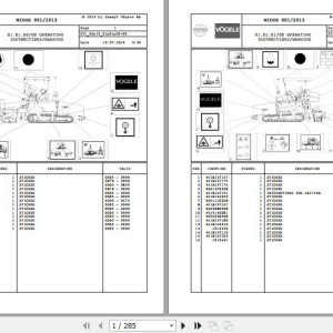 Wirtgen Vogele SUPER 1900 SUPER 2100 06.19 5000000003 Parts Catalog