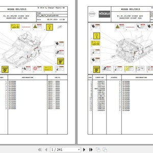 Wirtgen Vogele VISION 5203-2i 08.75 2102003 Parts Catalog