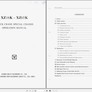 XCMG XZ16K XZ65K Operation Manual