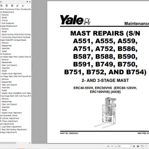 Yale A938 (ERC40VH, ERC50VH, ERC50VHS, ERC55VH) Service Manual
