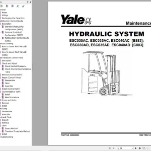 Yale C883 (ESC030AD, ESC035AD, ESC040AD) Service Manual