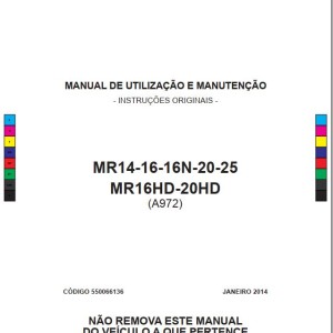 Yale A972 (MR16 - MR20HD) Operation Maintenance Manual