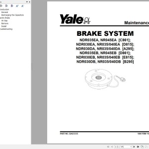 Yale B295 (NDR030DB, NR040DB, NR035DB) Service Manual