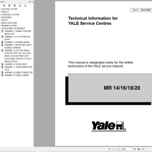 Yale B849 (MR14-MR15H-MR16-MR18-MR20) Service Manual