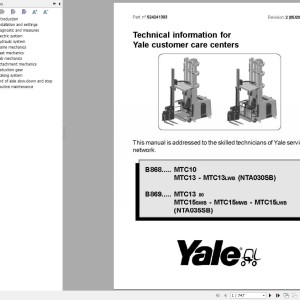 Yale B869 (MTC13 80 - MTC15 SWB - MTC15 MWB MTC15 LWB [NTA035SB]) Service Manual