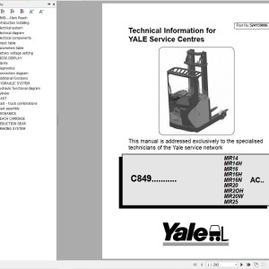 Yale C849 (MR1414H - MR1616H16N - MR2020H20W - MR25) Service Manual