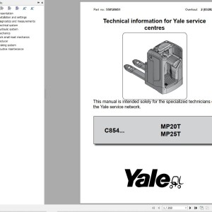 Yale C854 (MP20T - MP25T) Service Manual