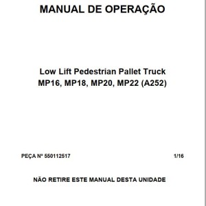Yale A252 (MP22 - BR) Operators Manual 550112517