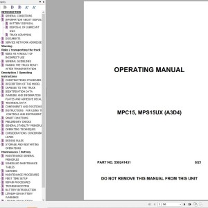 Yale A3D4 (MPS30UX, MPS15UX, MPC15) Operators Manual 50241431