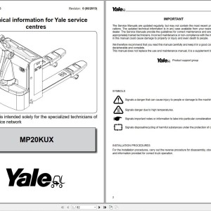Yale A7R0 (MP20KUX) Operation and Service Manual
