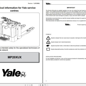 Yale A7R1 (MP20XUX) Operation and Service Manual