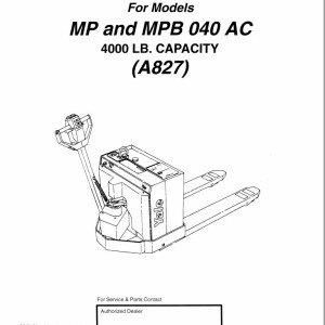 Yale A827 (MPB040AC) Parts Catalog 2150812-92