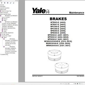 Yale A891 (MPW080E) Service Manual