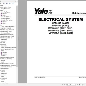 Yale A894 (MPW065E) Service Manual