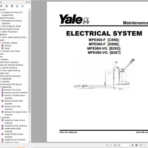 Yale B287 (MPE060VG, MPE080VG) Service Manual