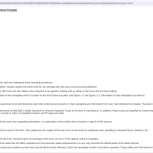 Yale B821 (MRW020-030) Service Manual