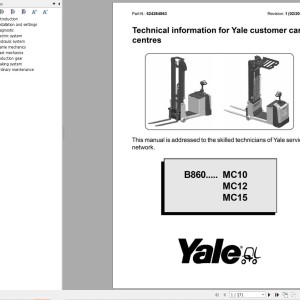 Yale B860 (MC10 - MC12 - MC15) Service Manual
