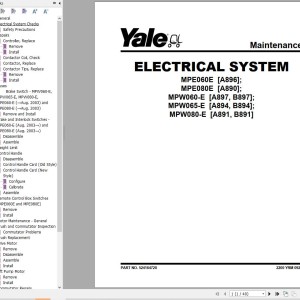 Yale B891 (MPW080) Service Manual
