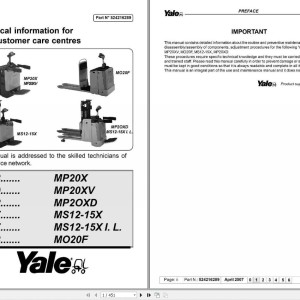 Yale B892 (MP20XD) Service Manual