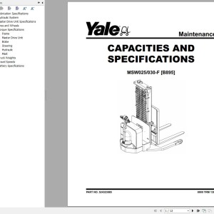 Yale B895 (MSW025_030-F) Service Manual