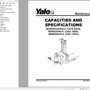Yale C819 (MCW025_030_040E) Service Manual