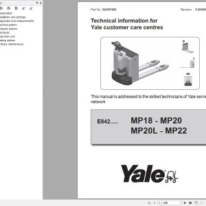 Yale E842 (MP18 AC - MP20 AC - MP20L AC - MP22 AC) Service Manual