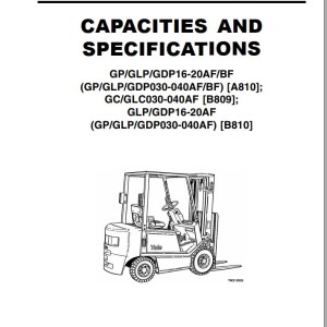 Yale B809 (GC_GLC030-040AF) Service Manual