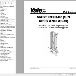 Yale B967 (GLC050LX, GLC050LX2) Service Manual