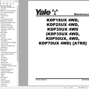 Yale A7R8 (KDP18UX 4WD, KDP25UX 4WD, KDP35UX 4WD) Service Manual