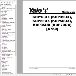 Yale A7S0 (KDP18UX, KDP25UX, KDP35UX) Service Manual