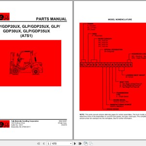 Yale A7S1 (GLP-GDP20UX, GLP-GDP25UX, GLP-GDP30UX, GLP-GDP35UX) Parts Manual