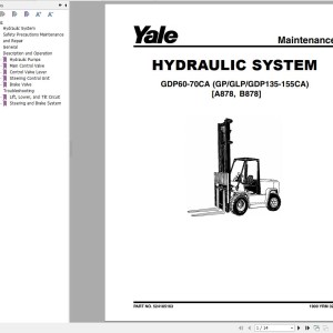 Yale A878 (GDP60-70CA Europe) Service Manual