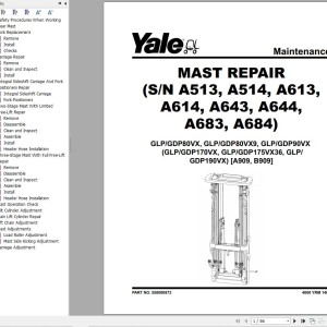 Yale A909 (GDPGLP80-90VX, GDPGLP80VX9 Europe) Service Manual