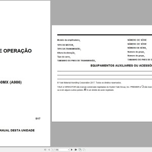 Yale A986 (GP040MX, GP050MX, GP060MX) Operation Manual