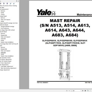Yale B909 (GLPGDP80VX to GLPGDP90VX Europe) Service Manual