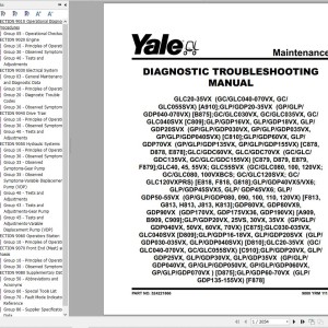 Yale D810 (GDPGLP16VX to GDPGLP20SVX Europe) Service Manual
