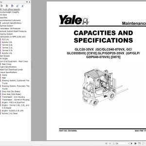 Yale D875 (GLPGDP20VX to GLPGDP35VX Europe) Service Manual