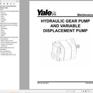 Yale D909 (GDP170VX to GLP190VX) Service Manual
