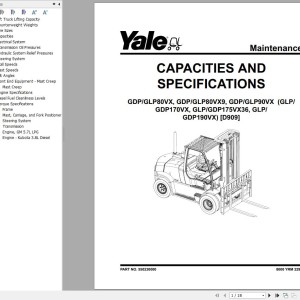 Yale D909 (GDP80VX to GLP90VX Europe) Service Manual