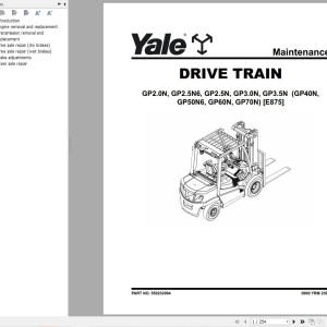 Yale E875 (GLPGDPGTP2.0N to GLPGDPGTP3.5N Europe) Service Manual