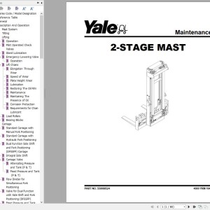 Yale F876 (GDP80DC to GDP120DC Europe) Service Manual