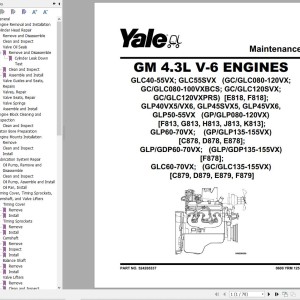 Yale F878 (GLP60-70VX, GDP60-70VX Europe) Service Manual