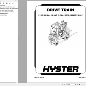Hyster H1.6A H1.8A H2.0AS (H001) Service Manual 2025