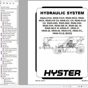Hyster RS45-27CH RS46-41LSCH RS45-24IH RS46-38LSIH (B222) Service Manual
