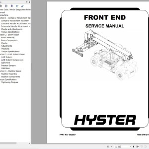 Hyster RS46-29CH to RS46-41LS CH (E222) Service Manual 2025