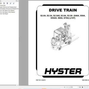 Hyster S40A S50A S55AS S60A S70A (J187) Service Manual 2025