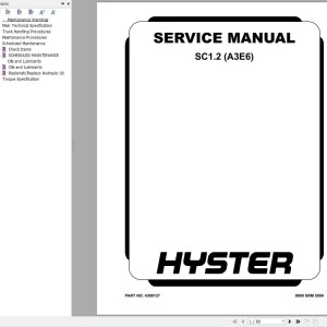 Hyster SC1.2 (A3E6) Service Manual 4399127 2025