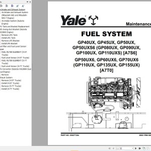 Yale GP40UX GP45UX GP50UX GP50UXS6 (A7S6) Service Manual 2024